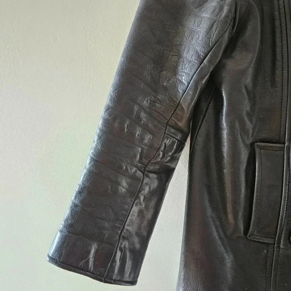 Rudsak Vintage Women's Double Breasted Moto Leather Biker Jacket Black Small. - Picture 10 of 16